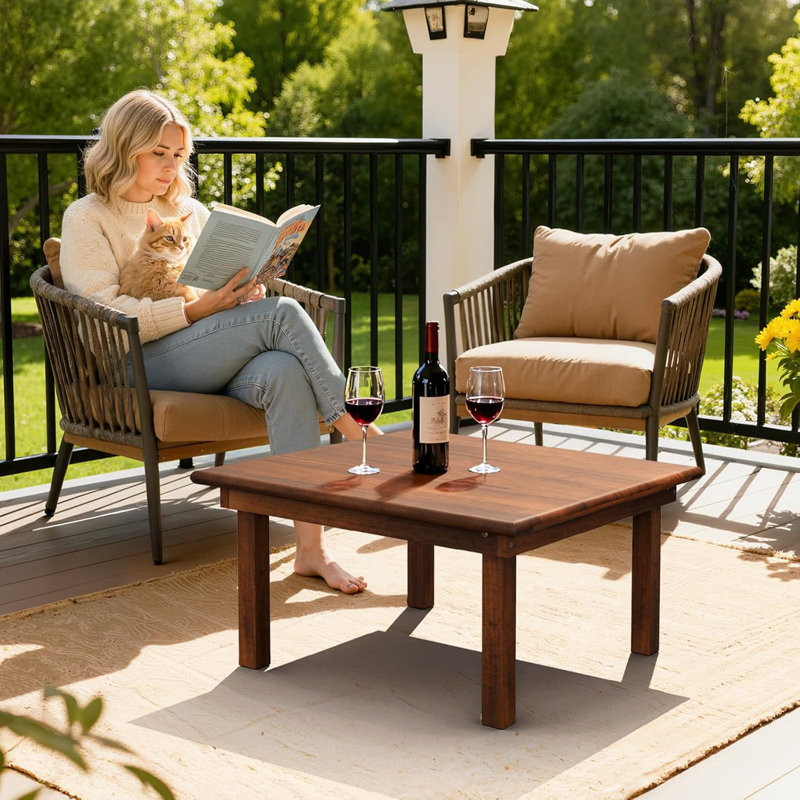 Square Wood Folding Coffee Table