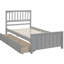 Lit plateforme simple avec deux tiroirs gris - Bois massif pour une chambre à coucher tranquille-165573795