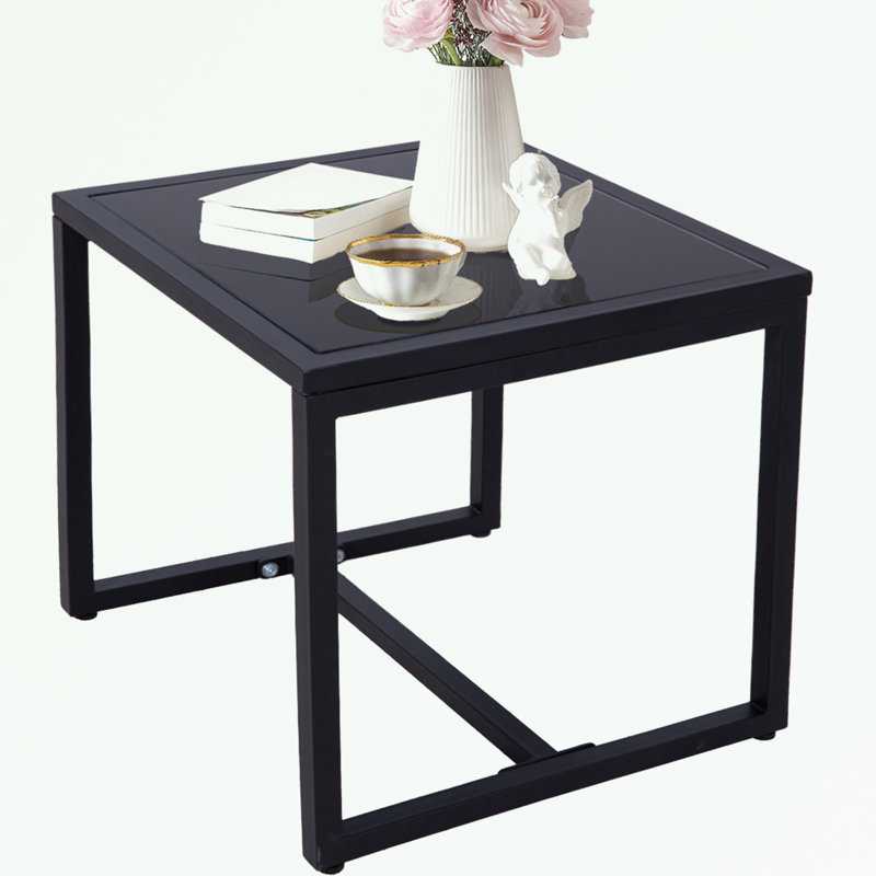 Ensemble de meubles de patio 3 pièces en osier avec chaises pivotantes et table basse, Gris, Bleu