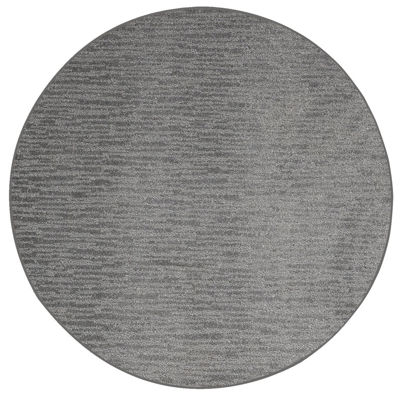 Tapis gris clair Jenisse, Rond 11 pi
