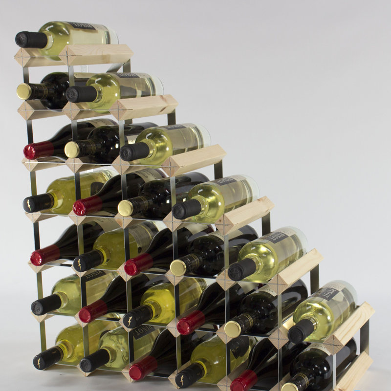 Liddle 27 - Bottle Wine Bottle Rack, Natural Pine / Galvanised Steel