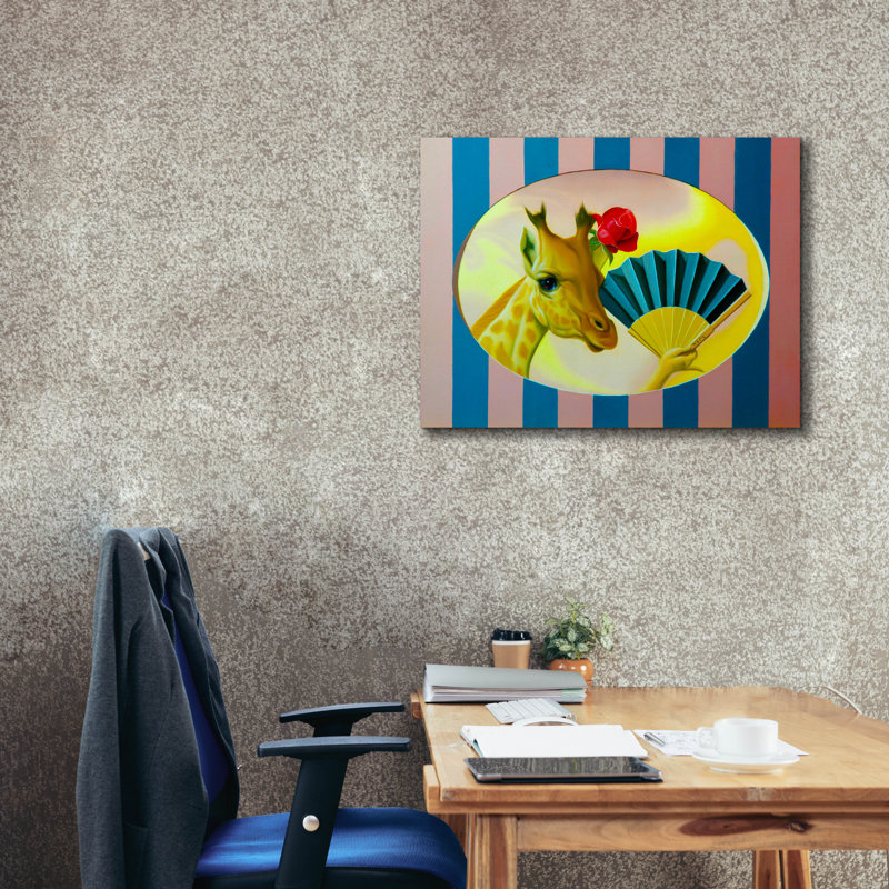 «The Giraffe» par Valery Vecu Quitard, art mural sur toile, H 26 po x l 34 po x P 1,5 po