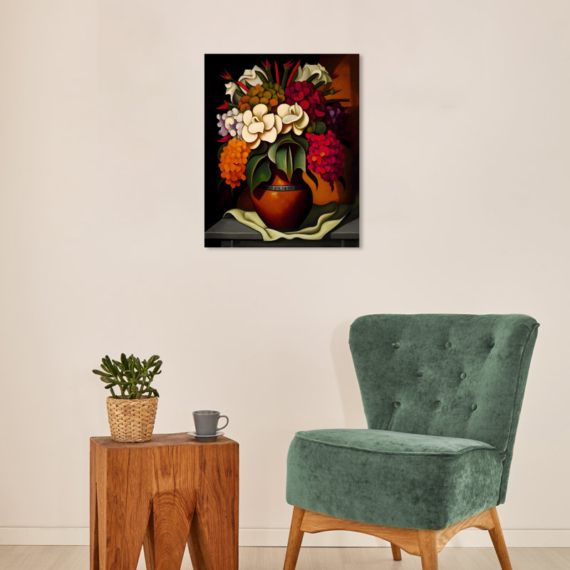 Jackalin, fleur de vase mexicain II, reproduction sur toile tendue, H 20 po x l 16 po x P 0,8 po