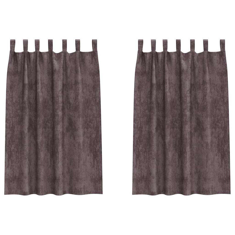 Alithia Velvet Room Darkening Curtain Pair, 140cm Width x 175cm Drop, Brown