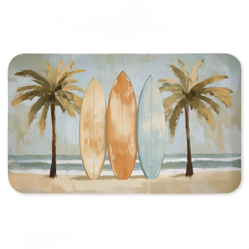 Tapis de cuisine ergonomique rétro antidérapant 18 po x 30 po, Couleurs, planche de surf