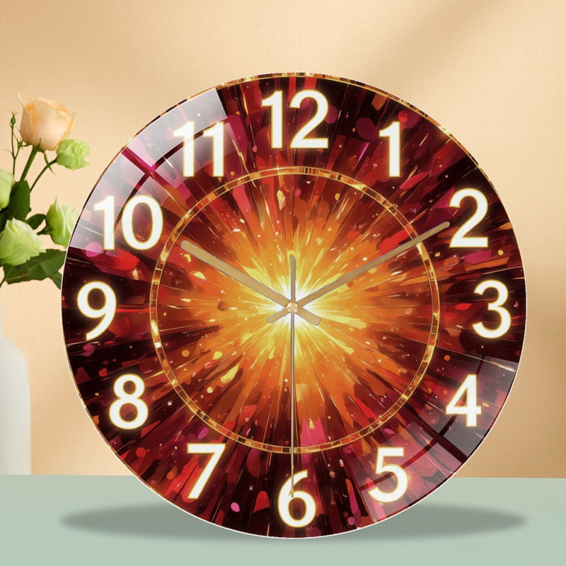 Horloge murale horloge murale moderne en verre 12 po