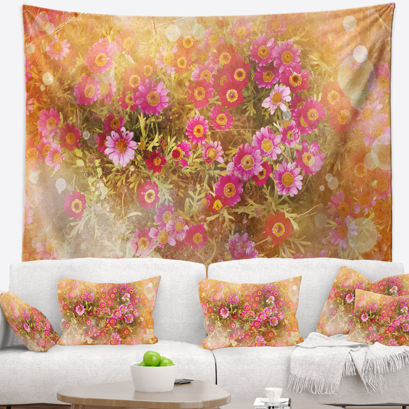 Tapisserie printanière avec petites fleurs, H 32 po x l 39 po