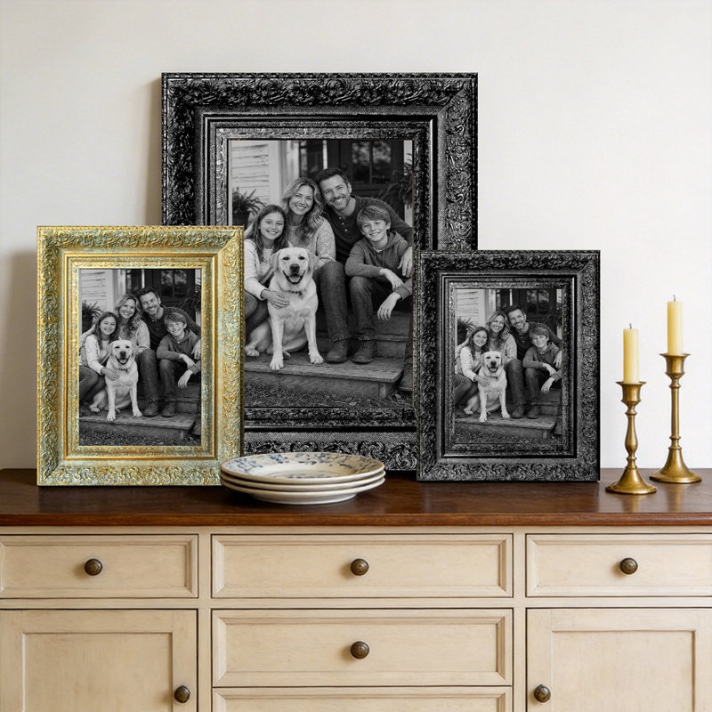 Cadre de table 3 pièces antique doré pour photos et cadeaux de 8 po x 10 po, Antique Gold, 3, 8" W x 10" H