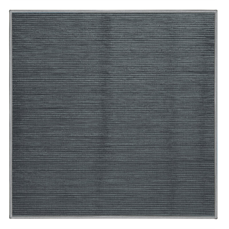 Machine Washable Solid Gray Area Rug, Square 3'