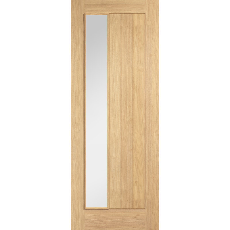 Oak Belize Clear Glazed Offset Internal Door, 76.20cm W x 198.10cm H