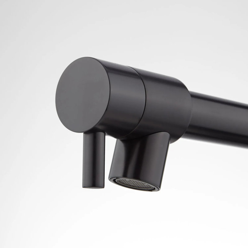 Robinet de cuisine à poignée simple avec accessoires Levi, Noir