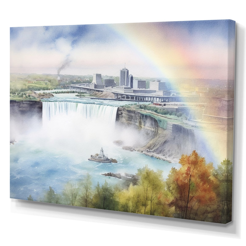 «Nigara Falls Dreams Waterfall I», reproduction sur toile, H 16 po x l 32 po x P 1 po, Toile tendue