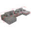 Canapé modulaire de base, canapé 5 pièces avec 2 repose-pieds de 150 po de largeur, canapé confortable en forme de U-1859294123