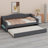 Upholstered Daybed With LED Belt And Trundle-1949385108