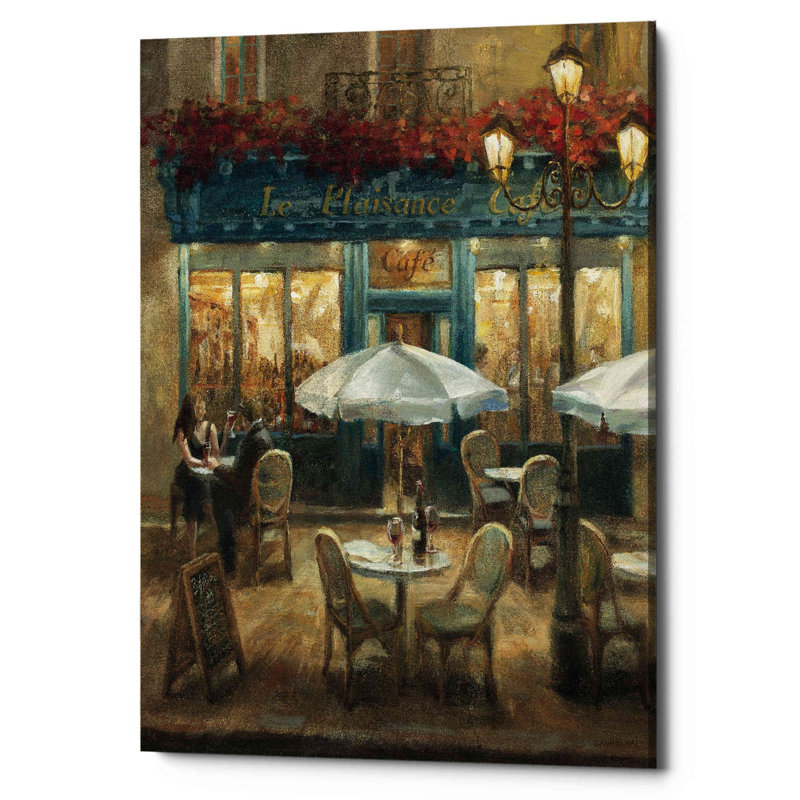 «Paris Cafe I Crop», reproduction d'art sur toile tendue