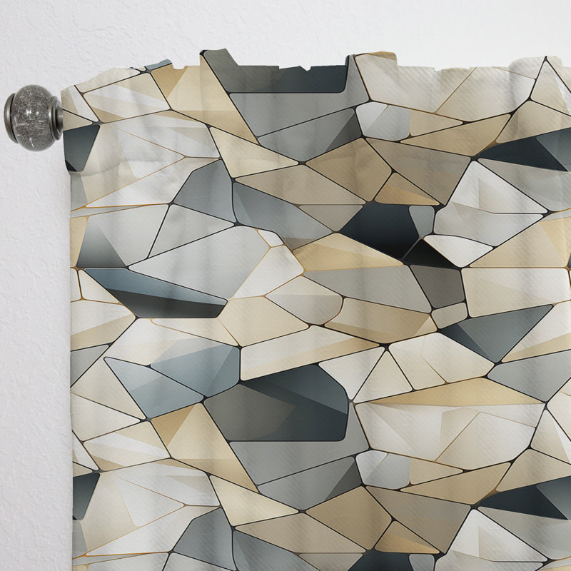 Rideau obscurcissant industriel à motif géométrique Tessellations - 1 panneau, L 52 po x L 108 po