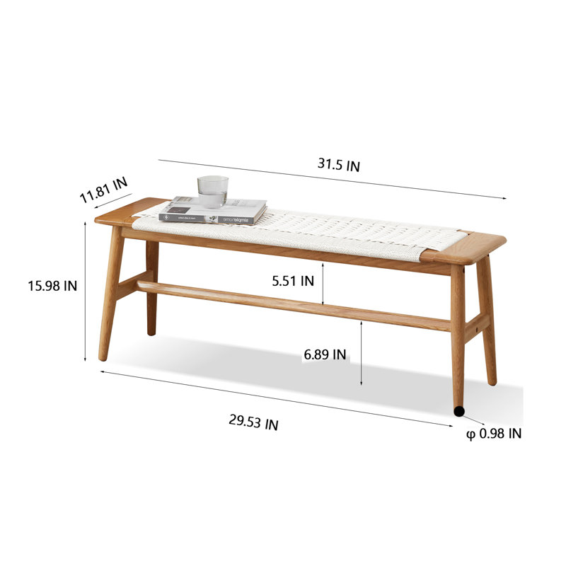 Banc en bois massif Kristafer, Brun, Brun