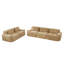 Ensemble de canapé 2 pièces 5 places en velours côtelé avec sièges profonds et coussins capitonnés sans assemblage, beige sable-129204975