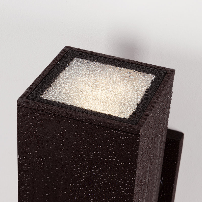 Applique murale d'extérieur à 2 lumières Alvisa avec aluminium, Bronze frotté à l'huile, H 11,97 po x l 4,53 po x P 5,91 po