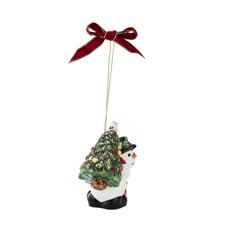 Spode, Christmas Tree - Snowman Carrying a Tree Ornament