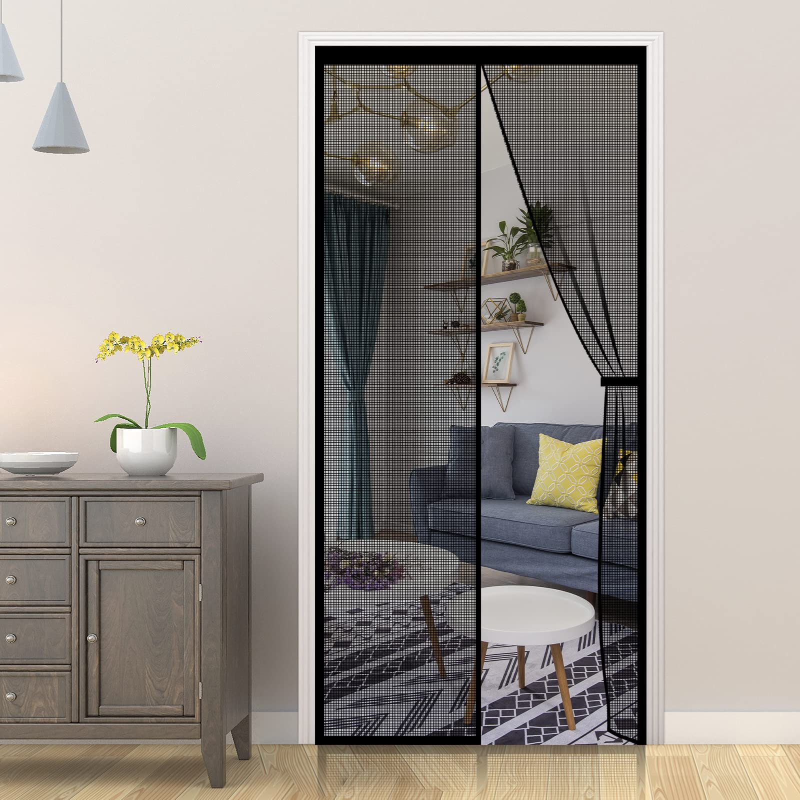 Kitsure 38 X 81 Inch Magnetic Screen Door - Heavy Duty Self-Closing Mesh For Sliding & Patio Doors, Pet Friendly