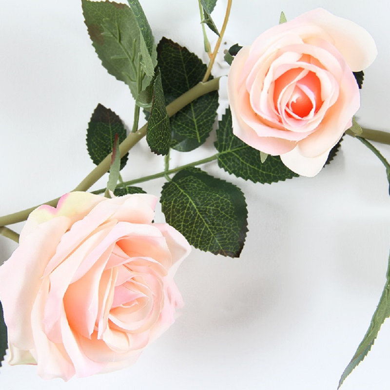 Tiges de roses artificielles australiennes, Rose clair, 3 tiges