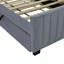 Lit plateforme tapissier simple en velours avec lit gigogne simple, gris-112511388-106492949