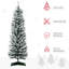 Arbre de Noël artificiel enneigé 5 pi, arbre de Noël mince avec branches réalistes et base