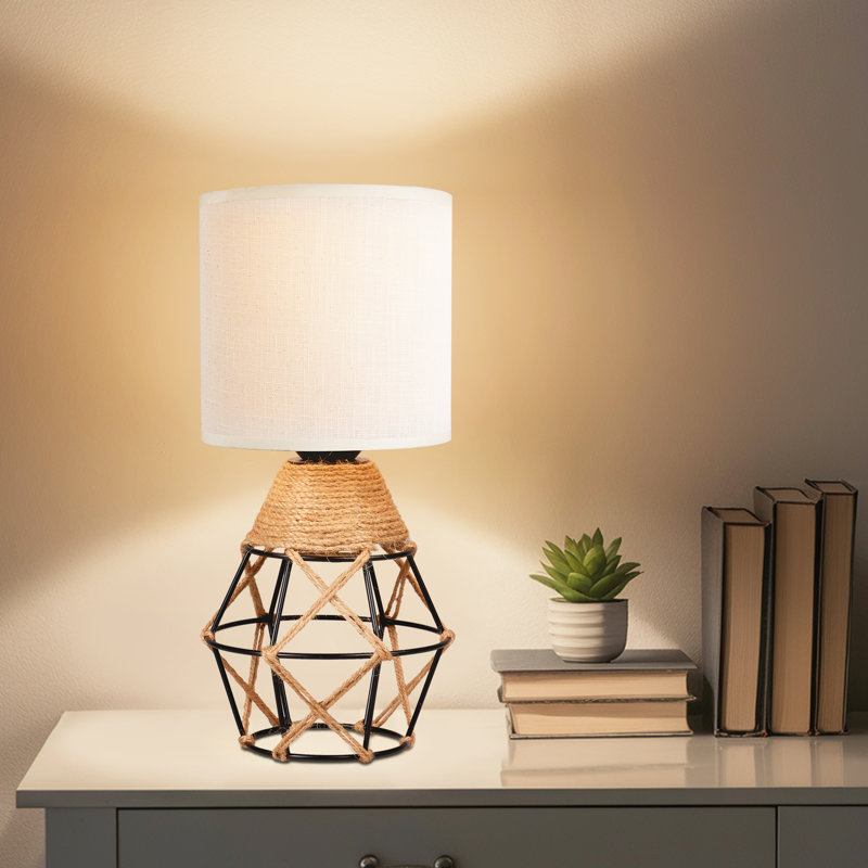 Ensemble de 2 lampes de table tissées avec interrupteur marche / arrêt