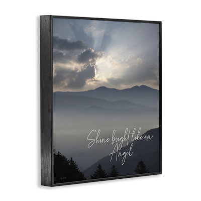 Shine Bright Mountain Landscape Framed Giclee, design by Lori Deiter