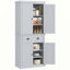 Armoire de rangement pour garde-manger de 72 po, armoire autoportante traditionnelle avec 4 portes et 3 tablettes réglables, grand tiroir central et panneau de lambris