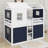 Full Size Bunk Wood House Bed With Tent-378243068-378243059
