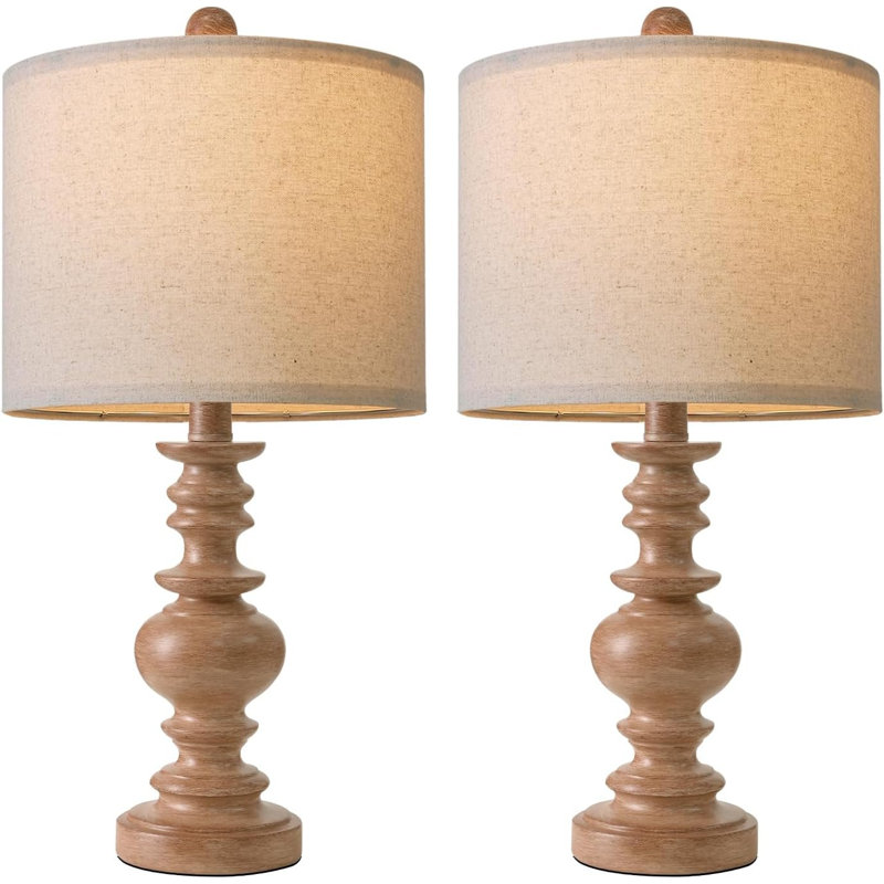 Ensemble de 2 lampes de table 20 "brun clair