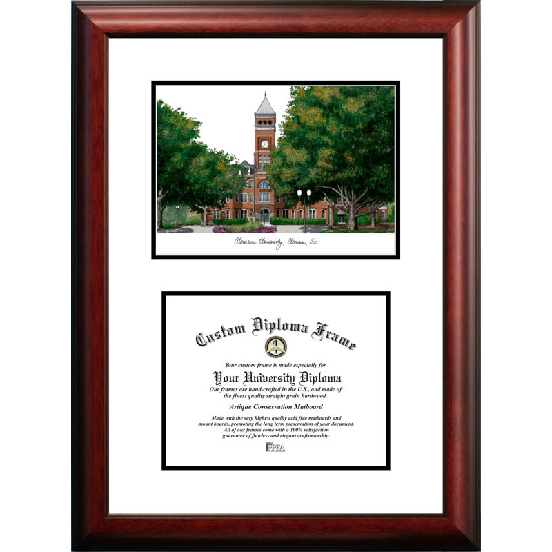 NCAA Scholar Diploma Picture Frame, Clemson Tigres, 17cm H x 21cm W x 2cm D