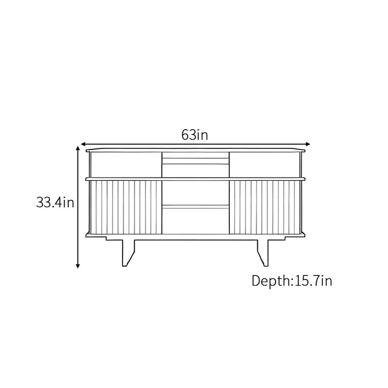 Buffet français de style minimaliste haut de gamme, H 33,4 po x l 63 po x P 15,7 po