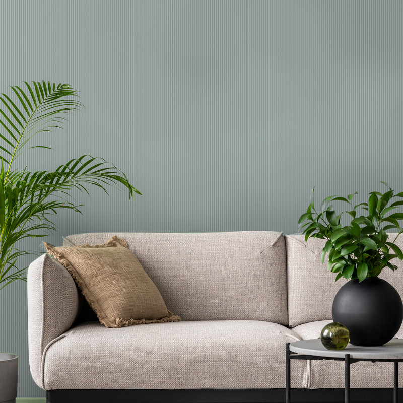 Superfresco Tactile Pinstripe Striped 10m x 52cm Matte Wallpaper Roll, Duck Egg