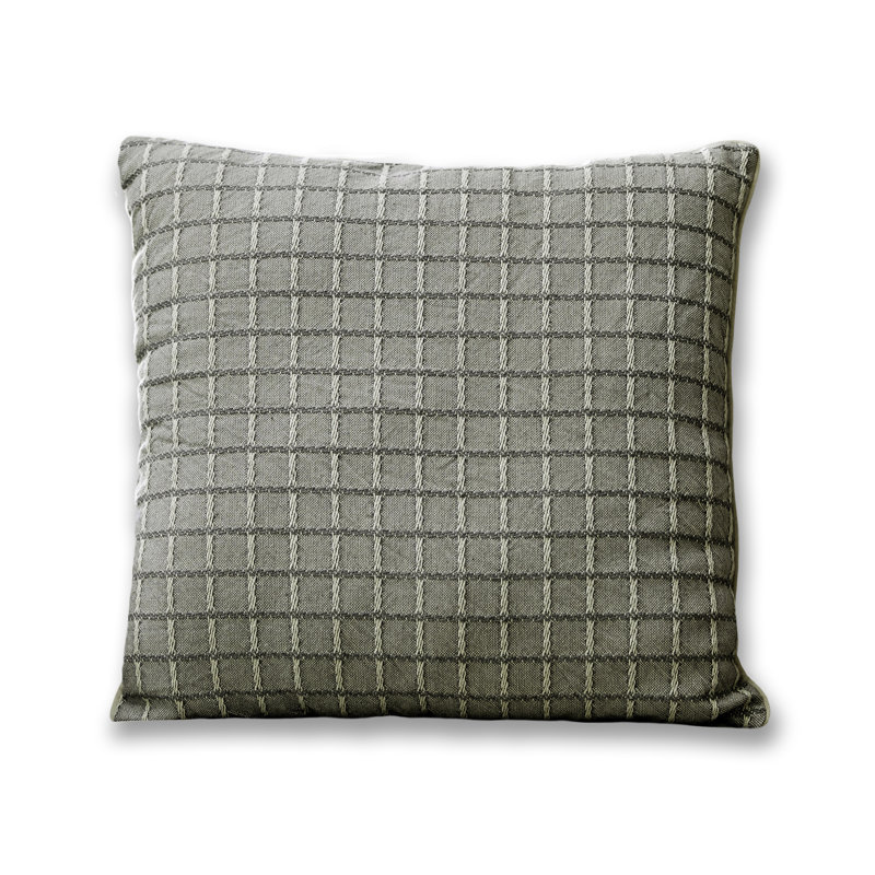 Woven Pillow, Green Checkered
