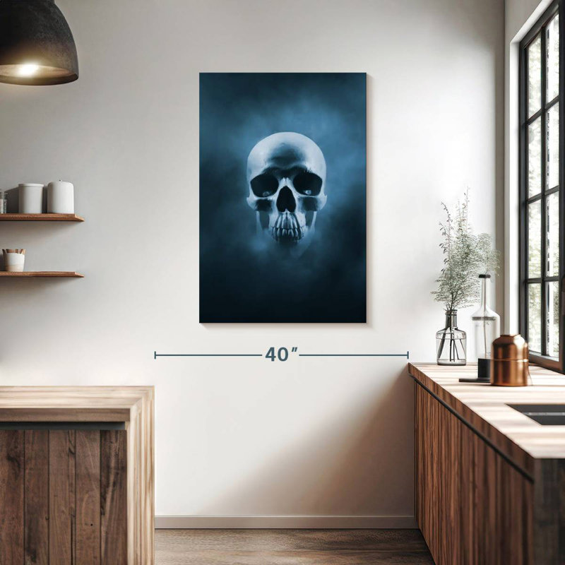 Hitzel Blue Skull, 39" H x 26" W