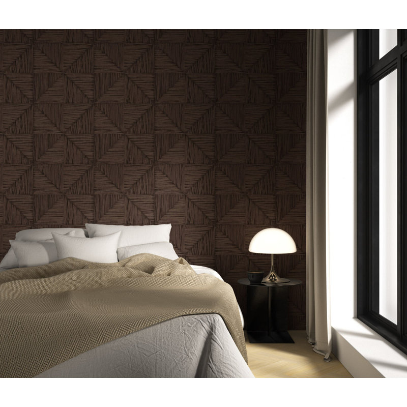 Parquet Large - Wallpaper by Norman Wyatt Home, Walnut Brown, Premium Paper
