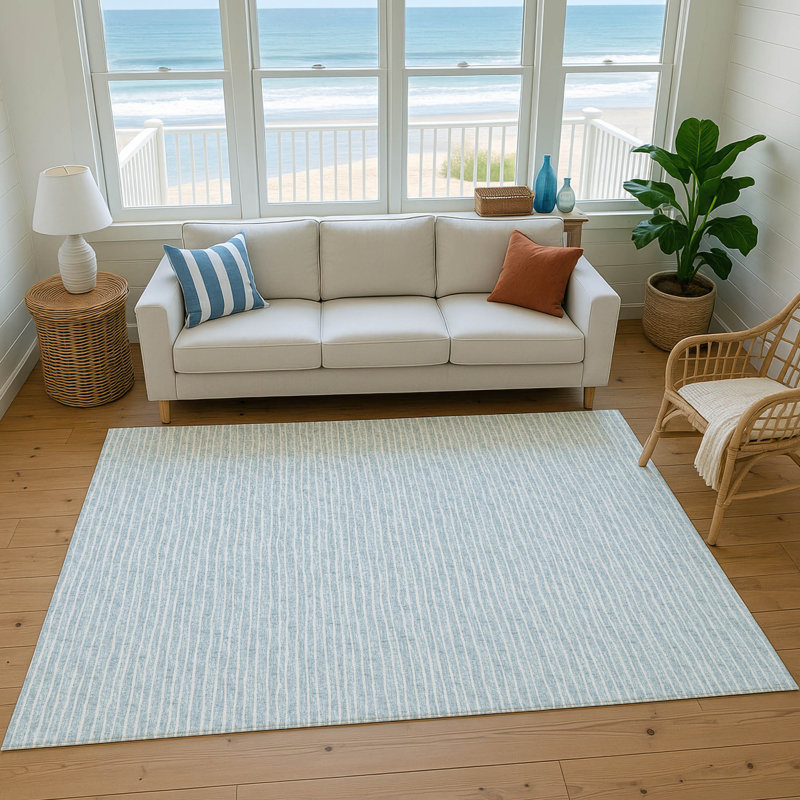 Premium Machine Washable Vaseem AMF138 Sky Rug, Rectangle 9' x 12'