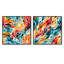 Cristianna - Ensemble de 2 collages carrés abstraits-101860200-101860204