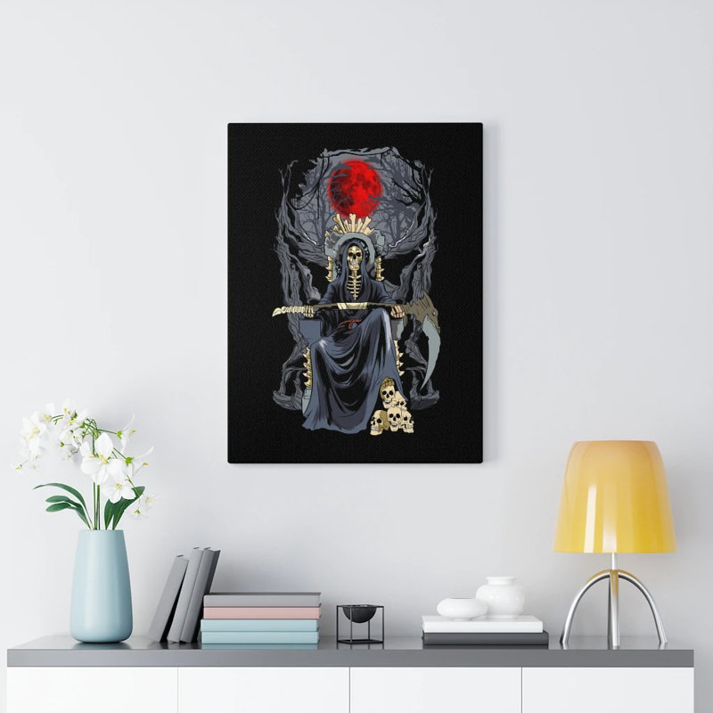 «Santa Muerte Grim Reaper», art mural sur toile_114765, H 24 po x l 18 po x P 1,25 po