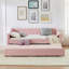 Lit de jour simple, lit de jour convertible rembourré avec dossier capitonné, canapé-lit polyvalent 3 en 1 avec lit gigogne escamotable et rangement latéral, parfait pour une vie compacte-129583508