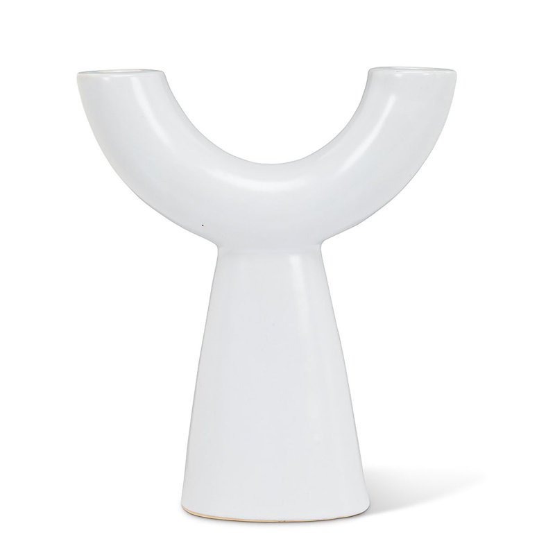 Porte-candélabre double, Blanc