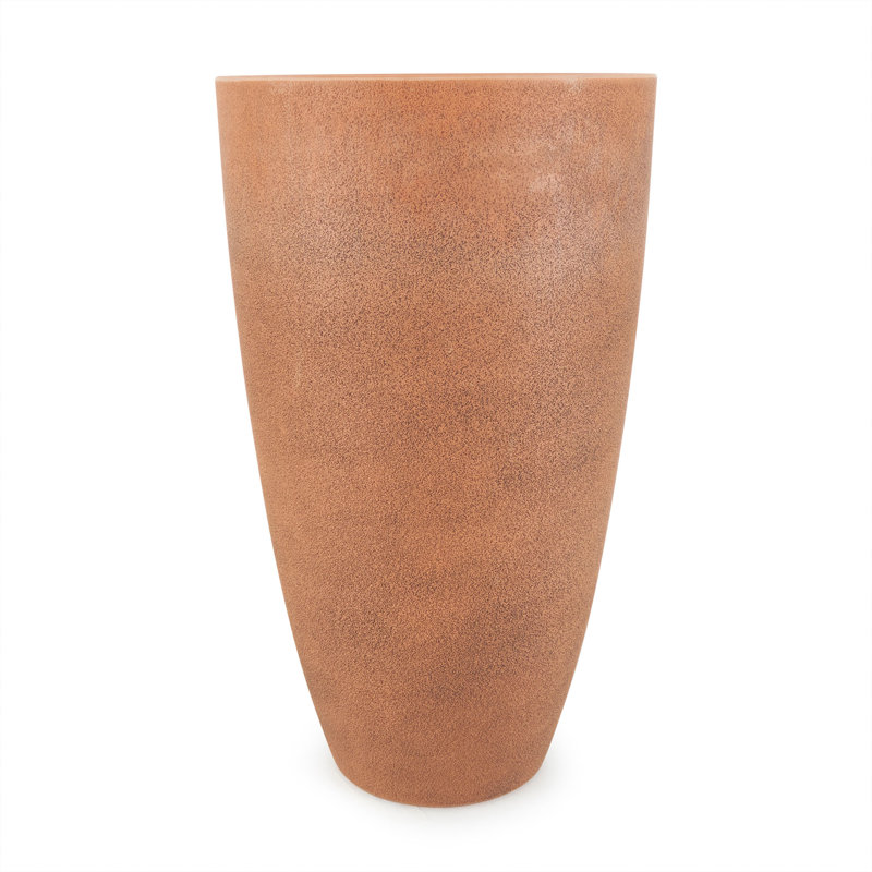 43729 Acerra Weather Protected Recycled Composite Vase Planter Pot, Rust