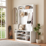 Delenna Hall Tree 39.37'' Wide with Bench and Shoe Storage