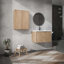 Meuble-lavabo mural avec lavabo et armoire latérale, 2 armoires combinées-1162655127