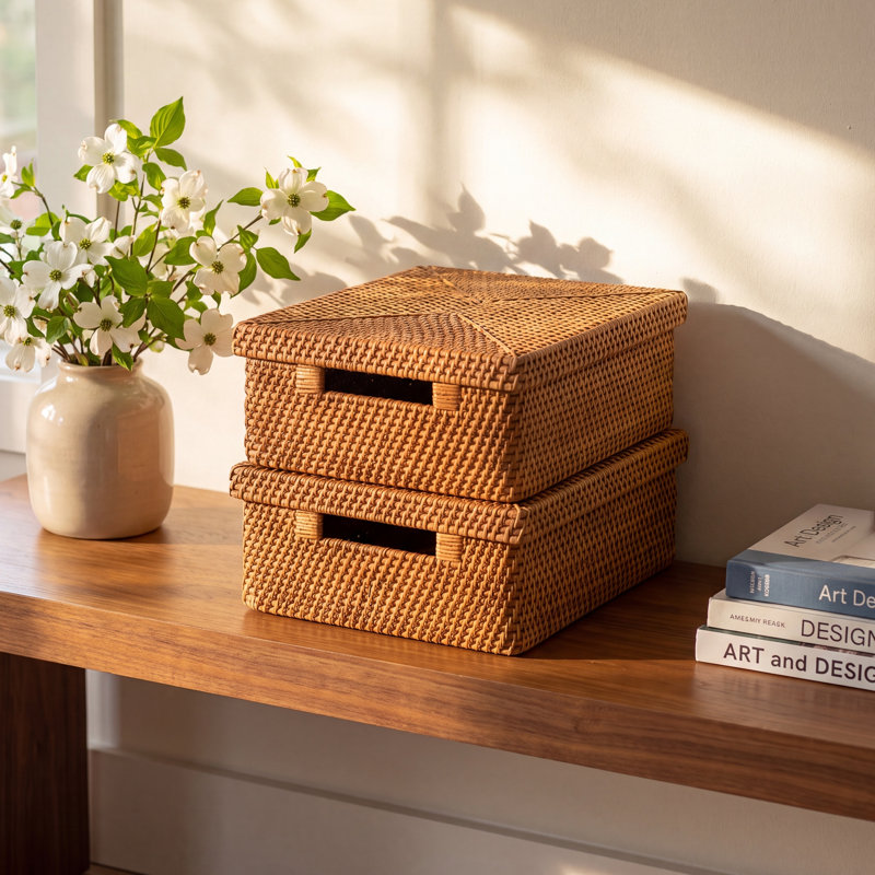 AllModern Wicker Bin, Brown