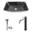 Lavabo de salle de bain rectangulaire en verre avec robinet H 10 po L 18 po x l 13 po x H 4 po Donatello-44789929-44823661