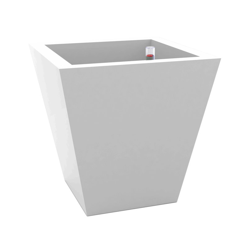 Cono Cuadrado - Pot à fleurs haute en résine, Glace, H 26,75 po x l 17,75 po x P 17,75 po